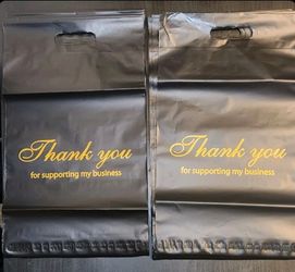 40 Black Poly Mailers 9¾x13 Inch with Handle Shipping Bag