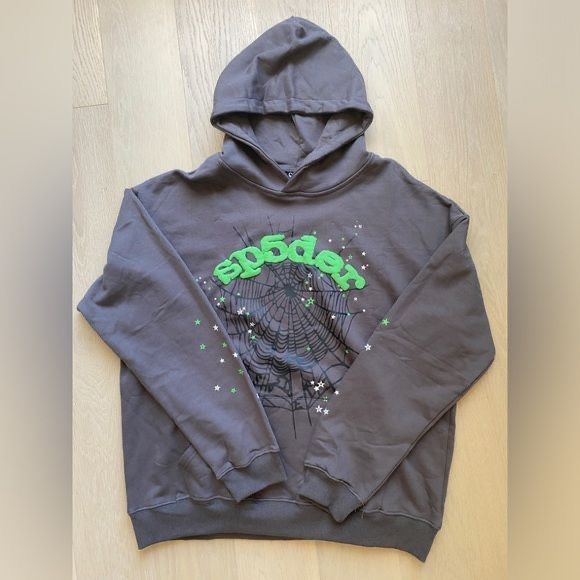 Sp5der hoodie wait web slate grey
