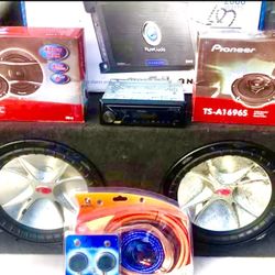 12 Inch Kicker CVR Planet Audio 2600 Watts Amplifier Amp kit Pioneer Bluetooth Audio USB Auxiliary Car Stereo Head Unit Pioneer 6.5 Speakers N Tweeter