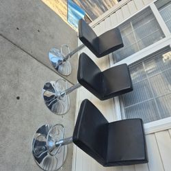 Three Swivel Barstool Chairs For Sale. 