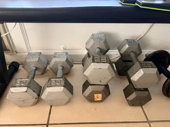 Hex Dumbbell Set 20, 25, and 30 lb Pairs