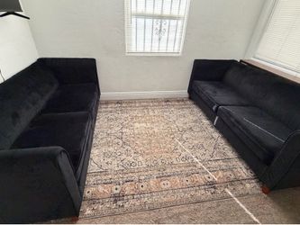 Black sofas