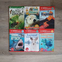 6 NEW Kids Children DK Non-fiction Storybook Story Book Bug Otter Vocano Shark Rabbit Animal Submarine Sea Ocean Geography