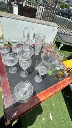 Crystal cups, plates etc