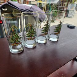 4 Spode Chritmas  Tree Glass Cups 