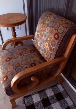 Free Cal King bed frame, TV stand, a sofa chair and round end table