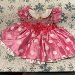 Disney Store Minnie Mouse Pink & White Costume Dress