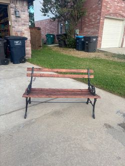 Wood and metal  bench
