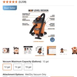 Shop Vacuum 12 Gallons