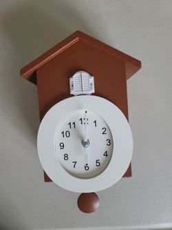 Modern Brown Cuckoo Bird Wall Clock Quartz Retro Vintage Style *READ