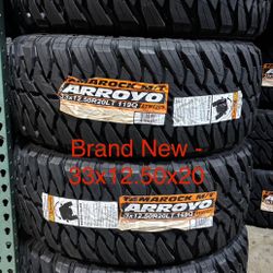 (4) - 33x12.50x20 Arroyo Tamarock M/T Tires