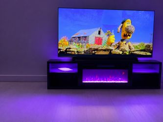 LED fireplace tv stand