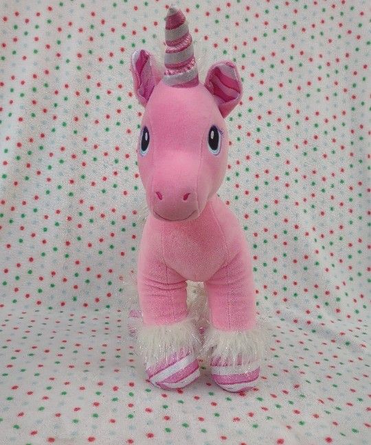 17" Build A Bear Employee Exclusive Candy Cane Unicorn Swirl Pony Horse