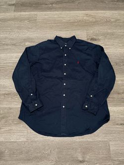 Vintage Polo Ralph Lauren Men’s Navy Blue Button Up Longsleeve Dress Shirt