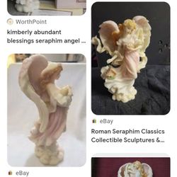 Ceramic Angel Collectible Holding Kittens 