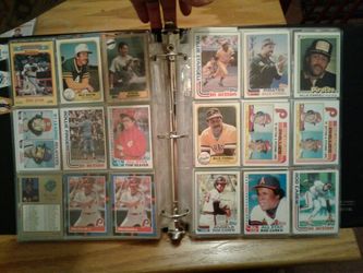 Binder of old baseball cards