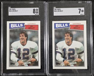 1987 Topps Jim Kelly Rookie Cards Graded by SGC. 