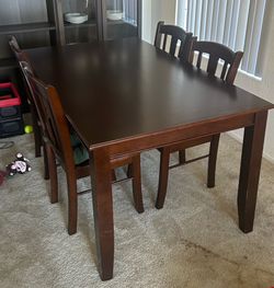 Dining room table and chairs