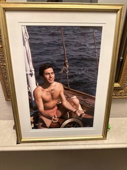 Vintage Slim Aarons-style color photograph in frame