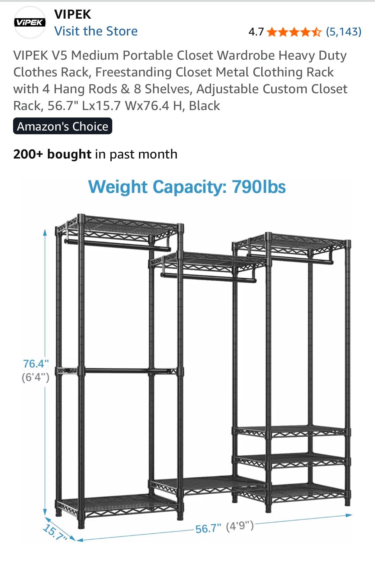 Portable Closet Wardrobe Heavy Duty