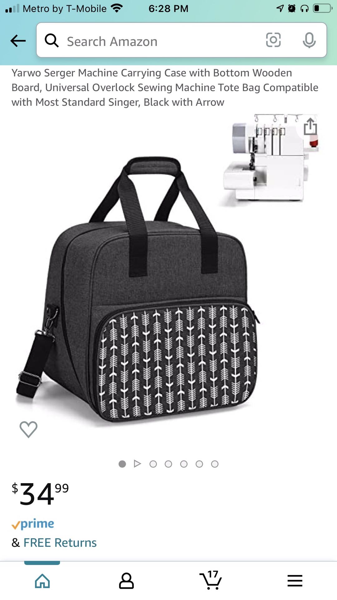 Yarwo Serger Universal Sewing Machine Tote Bag…