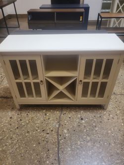 Off white mid Century Modern Style Buffet Bar Cabinet (New In A Box)