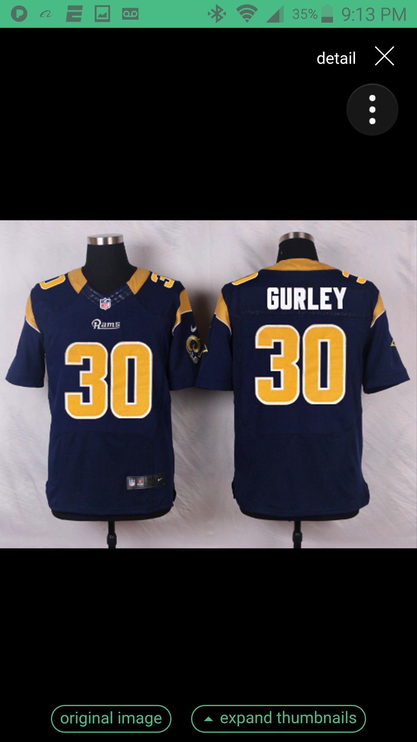 LA RAMS GURLEY JERSEY SIZE SM n 2XL 100% STITCHED