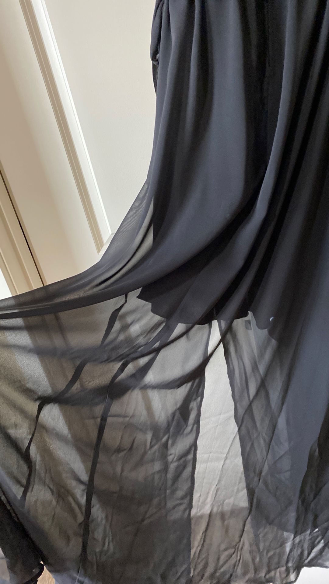 Black formal dress with sleeves
