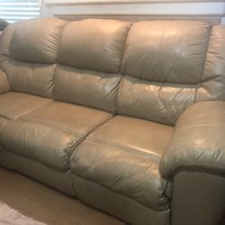 Leather Couch 2 Pieces Recliners