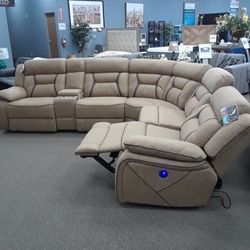 New Recliner Sofa And Loveseat With Three Power Recliners In Faux Suede