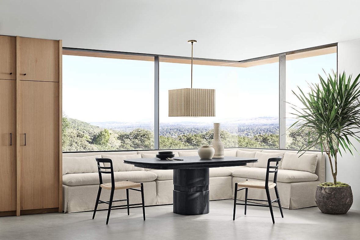 Crate & Barrel Belmar Corner & Single Upholstered Banquette Chair with Performance Fabric