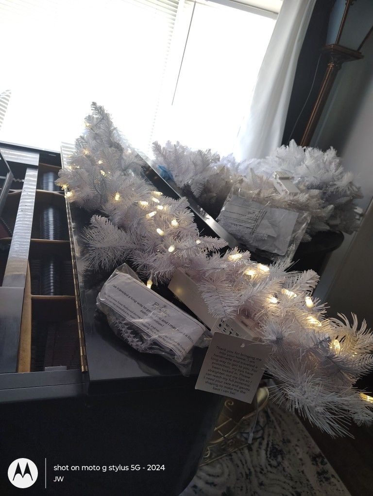 NWT 6' Bethlehem Lights Color Flip White Garland