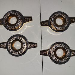 2 Tone Gold And Chrome Face Ingraved Locking Knock Offs For Wire Wheels 