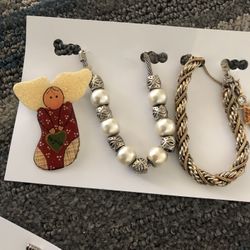 2 Bracelets And One Xmas Pin