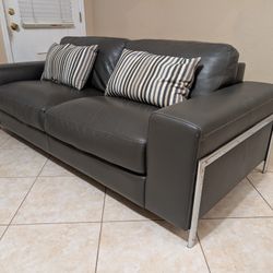 Gray Genuine Leather Sofa - Gilbert, AZ