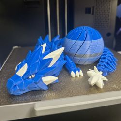 19 Inch 3D Printed Dragon and Bonus Fidget Ball