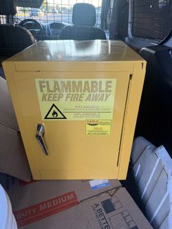 FLAMMABLE KEEP FIRE AWAY cabinet small