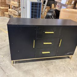 Sideboard Buffet Storage Cabinet with 3 Drawers  black 