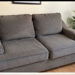 2-piece gray couch set in good condition.