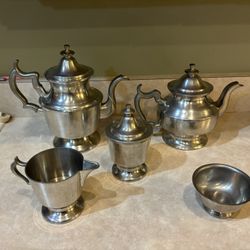 Woodbury Jewelers 5 Piece Pewter Coffee And Tea Set