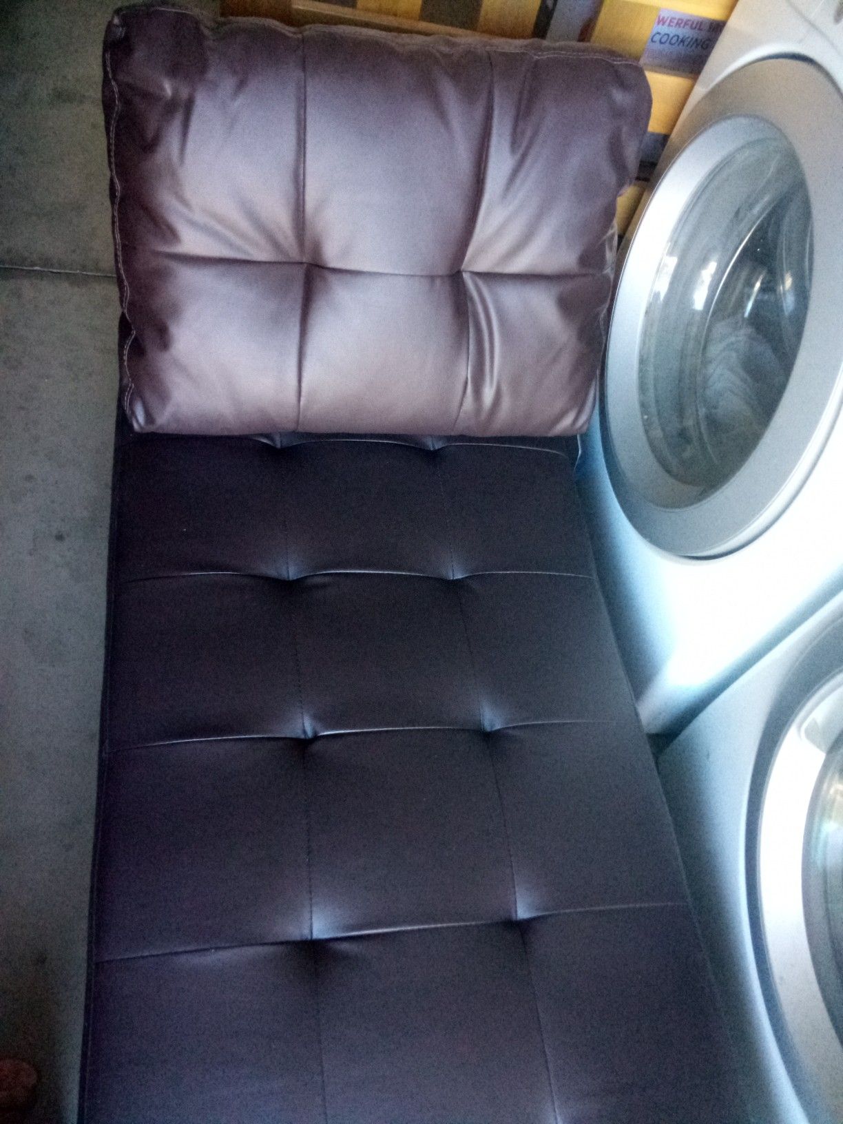 Brown pleather futon recliner