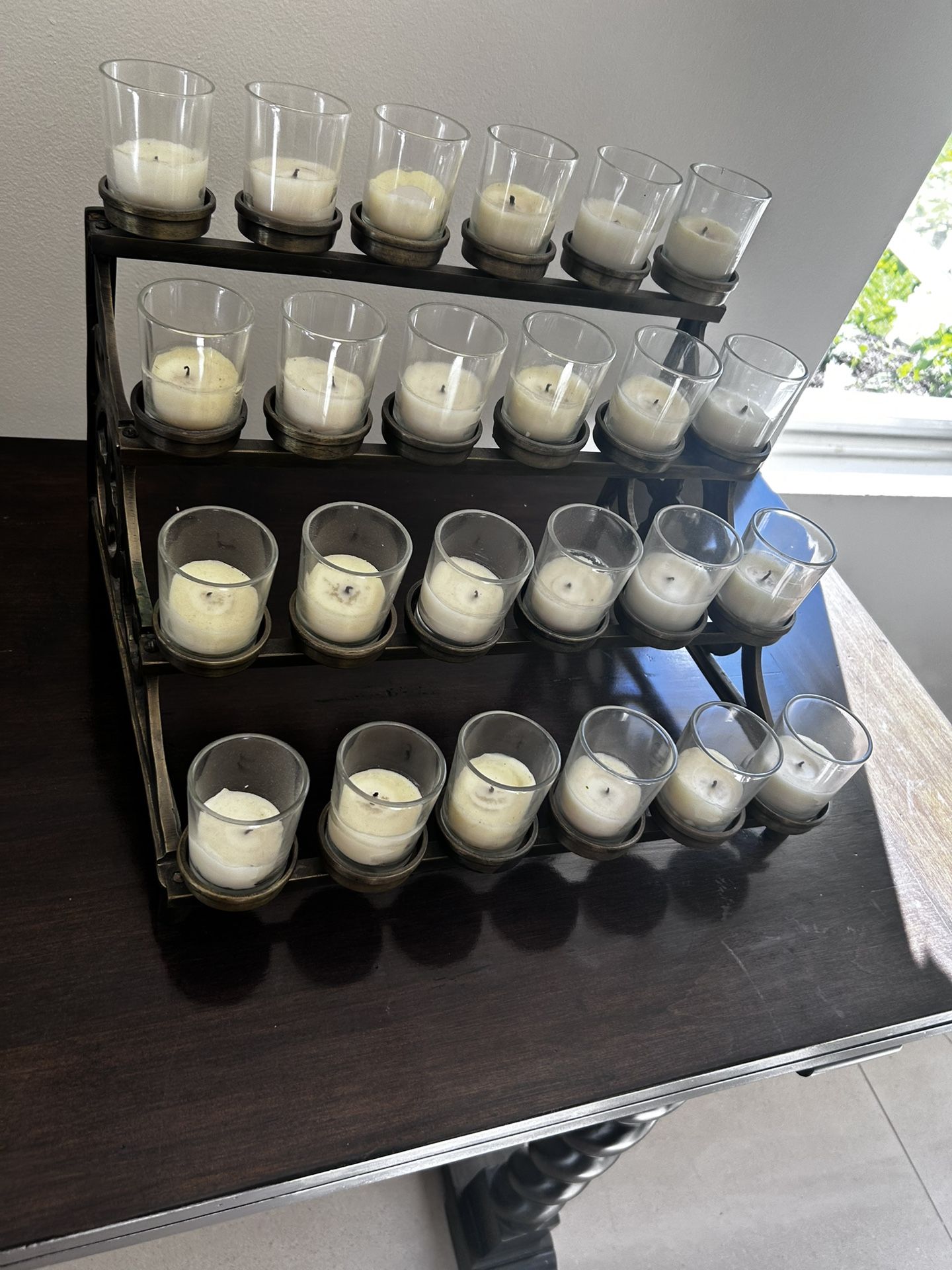 Vintage Bronze Scrolled Candle Holder 24 Candles