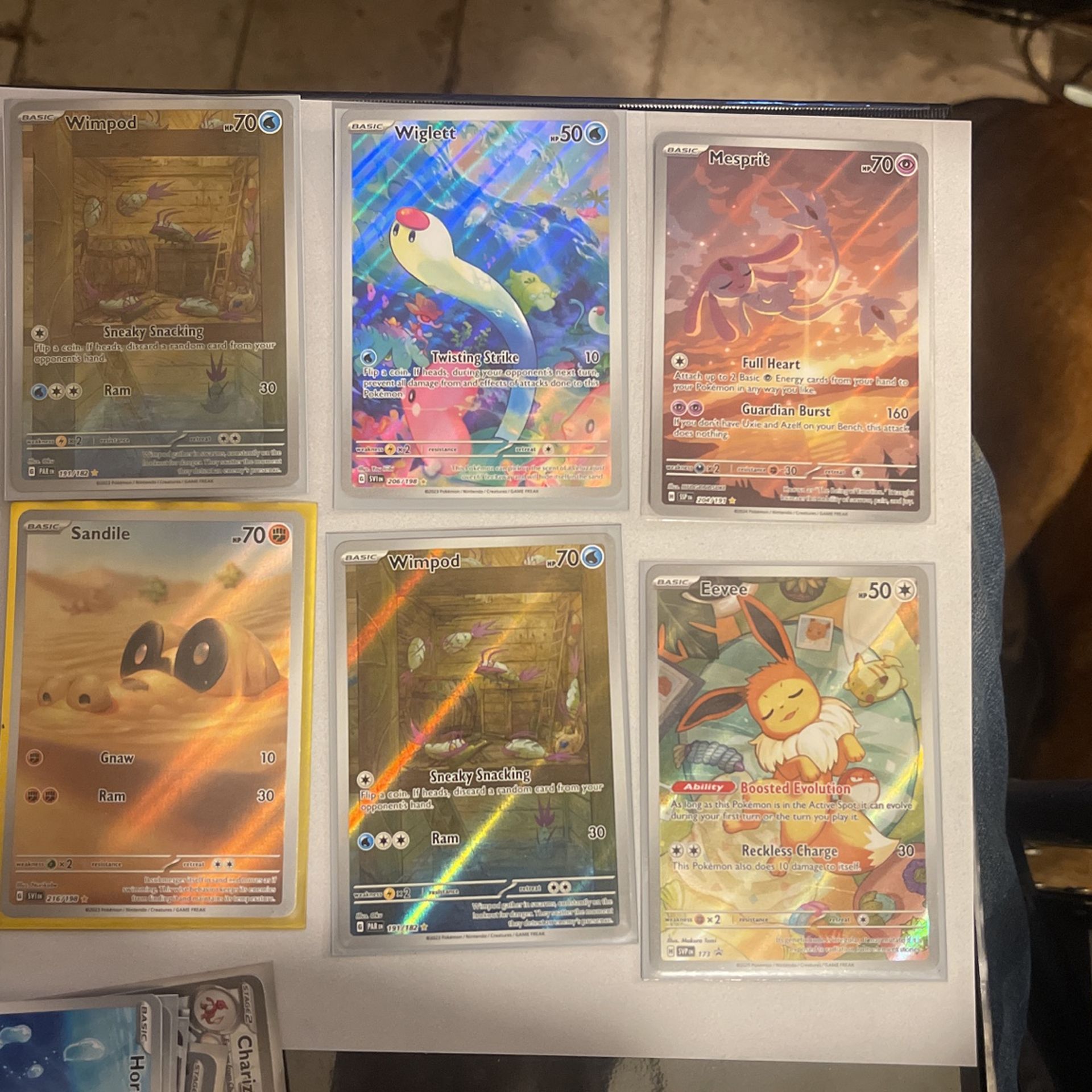 Eevee/wimpod/sandile/wiglett/mespirit 