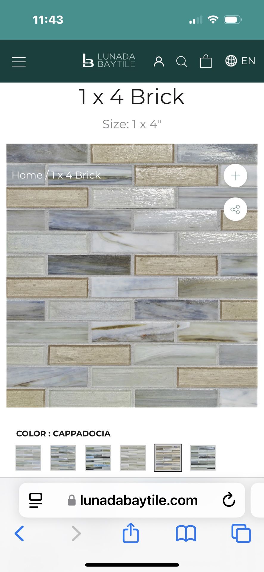 Beautiful Glass Lunada Bay Tile 1x4