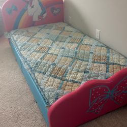 Girls Twin Bed and Mattress, JoJo Siva