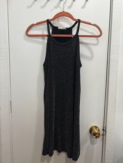 Black Metallic Knit Sleeveless Midi Dress
