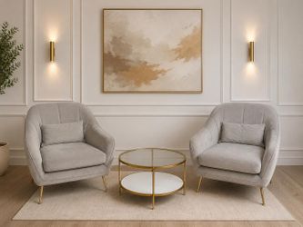 Living room chair with table