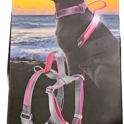 Flashing LED Pet Harness PINK/Size Medium Rechargeable