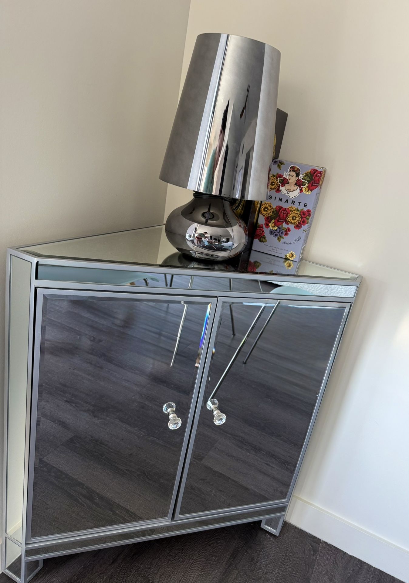 Mirrored Corner Cabinet Mini Bar