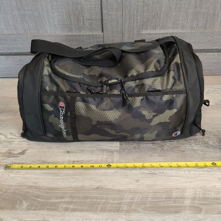 Champion Camo Gym Duffle Bag Water resistant Large Extendable For Large Items